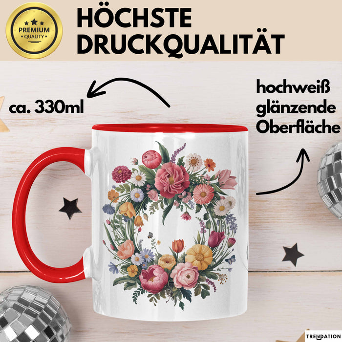 Florist Tasse Geschenkidee für Blumenliebhaber Spruch Rot Trendation