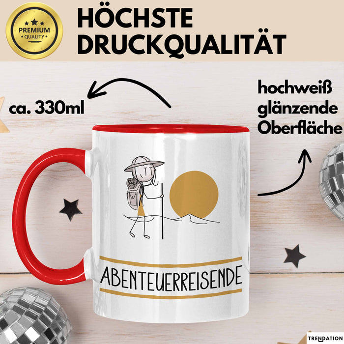Geschenk für Abenteuerreisende Tasse Lustige Geschenkidee Geburtstag Ich Bin Abenteuerreisende Ich Darf Das Rot Trendation