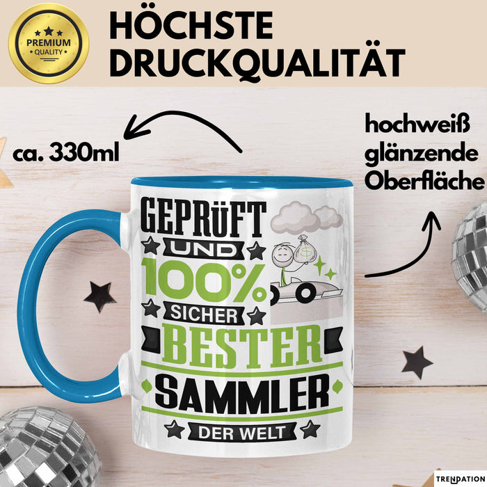 Sammler Geschenk Lustiger Spruch für Sammler Geschenkidee Bester Sammler Der Welt Blau Trendation