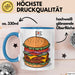 Burger Fan Tasse Geschenkidee für Grillmeister Blau Trendation