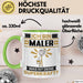 Maler Tasse Geschenk für Maler Geburtstag Lustiger Spruch Kaffee-Becher Was Ist Deine Superkraft Grün Trendation