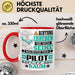 Pilot Geschenk Tasse Lustiger Spruch Erheben Sie Sich Der Pilot Betritt den Raum Rot Trendation