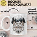 Wolf Tasse Geschenk Realistisch Berglandschaft Vollmond Geschenkidee Weiß Trendation