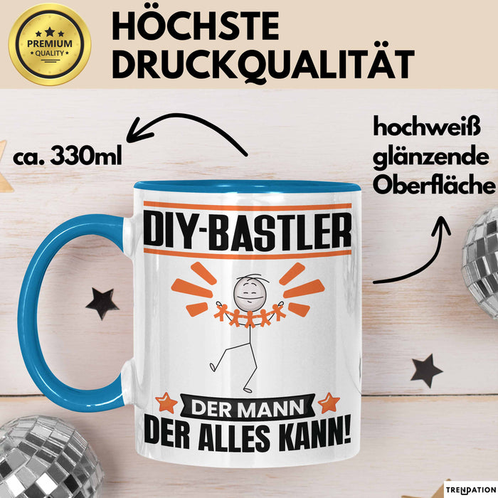 DIY-Bastler Tasse Geschenk für DIY-Bastler Der Mann Der Alles Kann Geschenkidee zum Geburtstag Blau Trendation