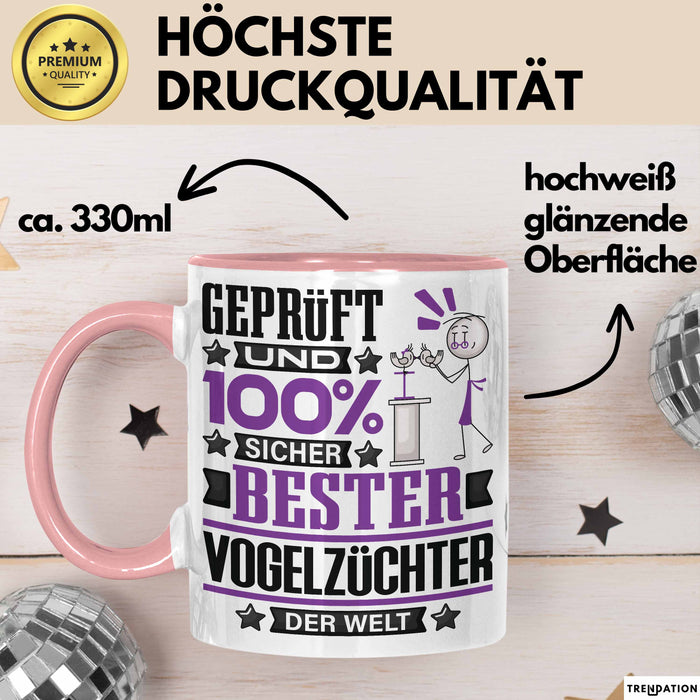 Vogelzüchter Geschenk Lustiger Spruch für Vogelzüchter Geschenkidee Bester Vogelzüchter Der Welt Rosa Trendation