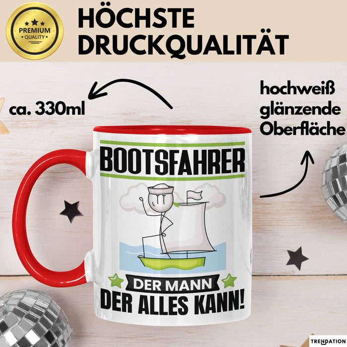 Bootsfahrer Tasse Geschenk für Bootsfahrer Der Mann Der Alles Kann Geschenkidee zum Geburtstag Rot Trendation