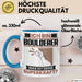 Boulderer Tasse Geschenk für Boulderer Geburtstag Lustiger Spruch Kaffee-Becher Was Ist Deine Superkraft Blau Trendation