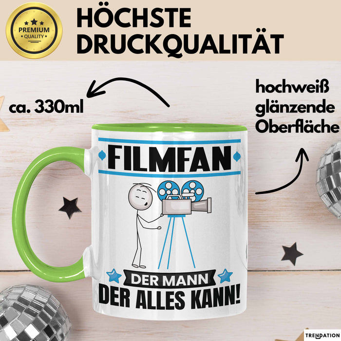Filmfan Tasse Geschenk für Filmfan Der Mann Der Alles Kann Geschenkidee zum Geburtstag Grün Trendation