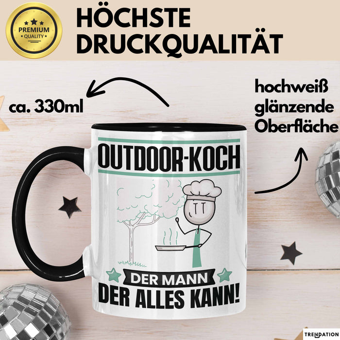 Outdoor-Koch Tasse Geschenk für Outdoor-Koch Der Mann Der Alles Kann Geschenkidee zum Geburtstag Schwarz Trendation