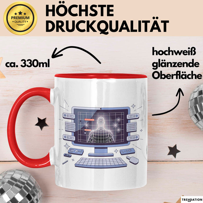 3D Modellierer Tasse Geschenk Lustige Geschenkidee Spruch Für Digitale Bildhauer Rot Trendation