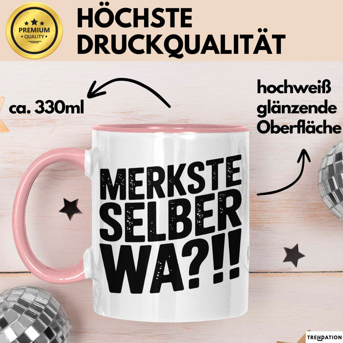 Deutschland Berlin Tasse Geschenk Lustige Geschenkidee Spruch Merkste Selber Wa Rosa Trendation
