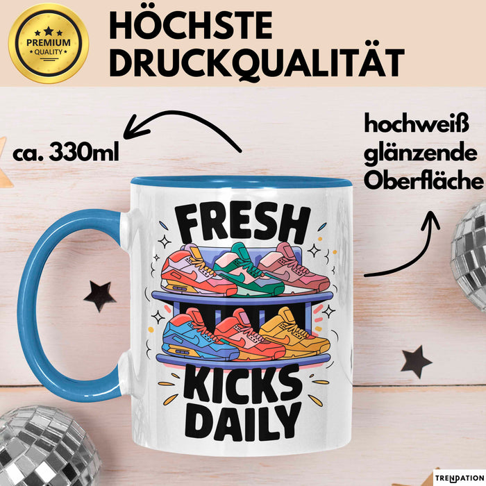 Sneakerhead Tasse Geschenk Lustige Geschenkidee Spruch Für Schuh Sammler Blau Trendation
