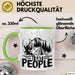 Camping Tasse Geschenk I Eat People Bär Kaffee-Becher Geschenkidee Camper Outdoor Grün Trendation