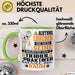 Tierheilpraktiker Geschenk Tasse Lustiger Spruch Erheben Sie Sich Der Tierheilpraktiker Betritt den Raum Grün Trendation