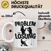 Angler Tasse Geschenk für Fischer Angler Männer Geschenkidee Problem und Lösung Angeln Weiß Trendation