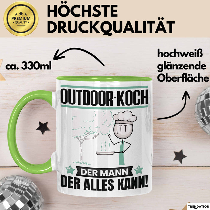 Outdoor-Koch Tasse Geschenk für Outdoor-Koch Der Mann Der Alles Kann Geschenkidee zum Geburtstag Grün Trendation