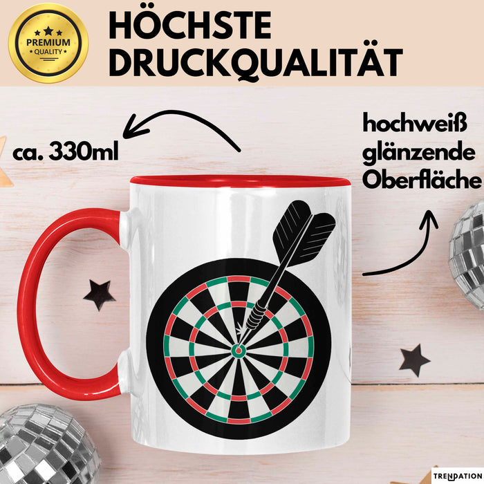 Darts Spieler Tasse Geschenkidee Bullseye Champion Lustiger Geschenkidee Lustig Rot Trendation