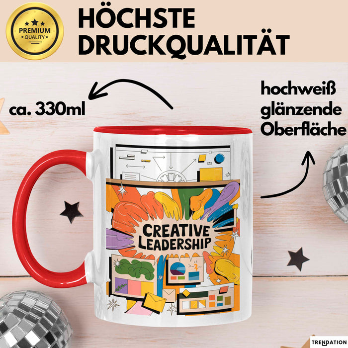Kreativ Direktor Tasse Geschenk Lustige Geschenkidee Spruch Für Visionäre Führung Rot Trendation