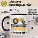 Auto Tasse Geschenk Blutgruppe Positiv Traktor Spruch Geschenkidee bagger Schwarz Trendation