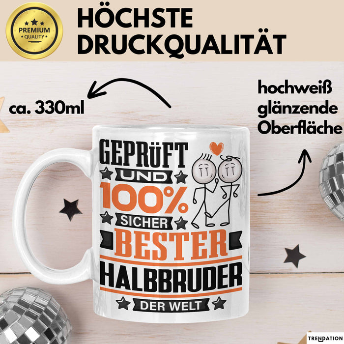 Halbbruder Geschenk Lustiger Spruch für Halbbruder Geschenkidee Bester Halbbruder Der Welt Weiß Trendation