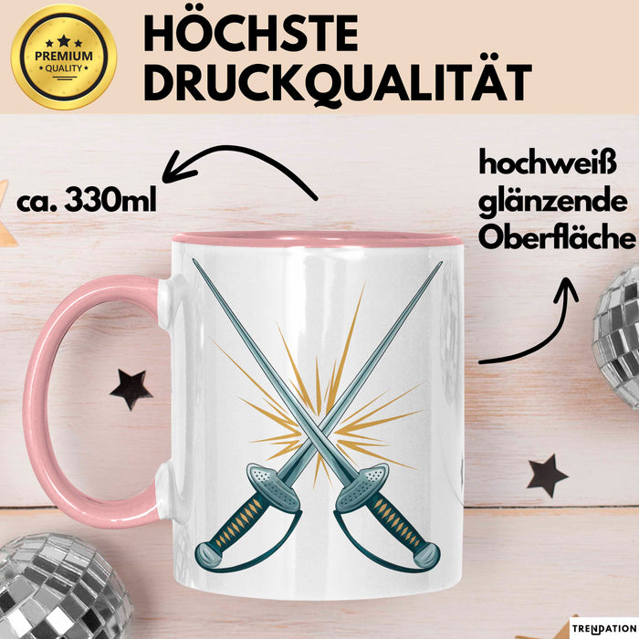 Fechter Tasse Geschenkidee für Schwertkampf Experten Rosa Trendation