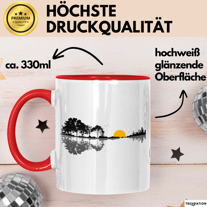 Gitarre Musikliebhaber Musiker Gitarrist Tasse Geschenk Lustige Geschenkidee Spruch Rot Trendation