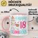 18er Geburtstag Tasse Geschenk Happy 18 And Glamarous Llama Alpaka Liebhaber Geschenkidee zum Geburtstag Rosa Trendation