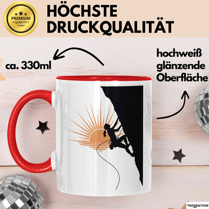 Kletterer Tasse Geschenk Lustige Geschenkidee Spruch Für Fels Jäger Rot Trendation