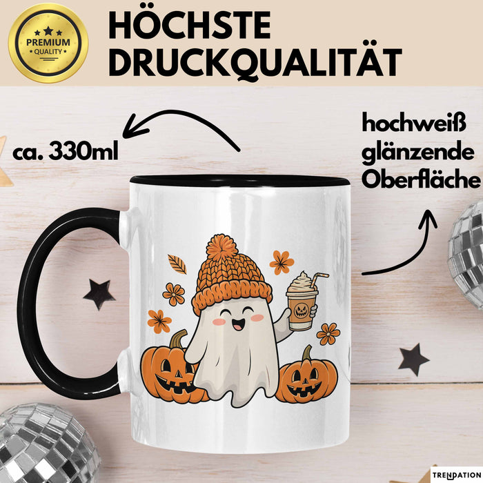 Halloween Tasse Geschenk Kürbis Geschenkidee Oktober Kaffee-Becher Trendation