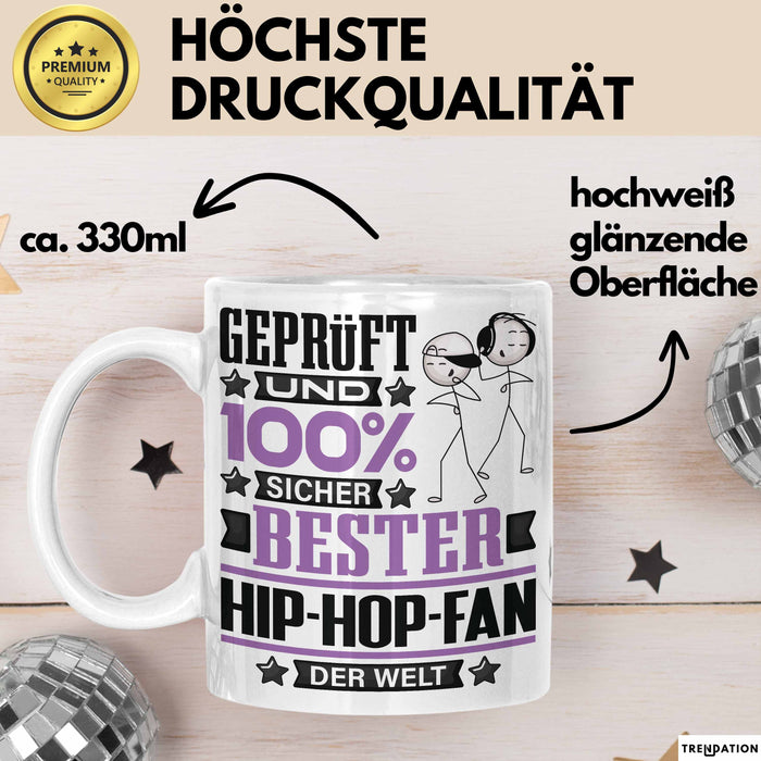 Hip-Hop-Fan Geschenk Lustiger Spruch für Hip-Hop-Fan Geschenkidee Bester Hip-Hop-Fan Der Welt Weiß Trendation