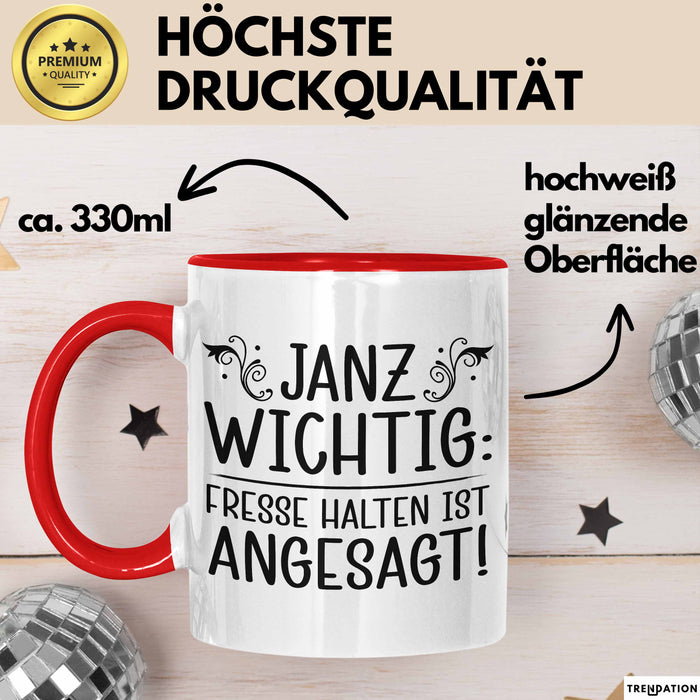 Kollege Tasse Geschenk Janu Wichtig Fresse Halten Ist Angesagt Rot Trendation