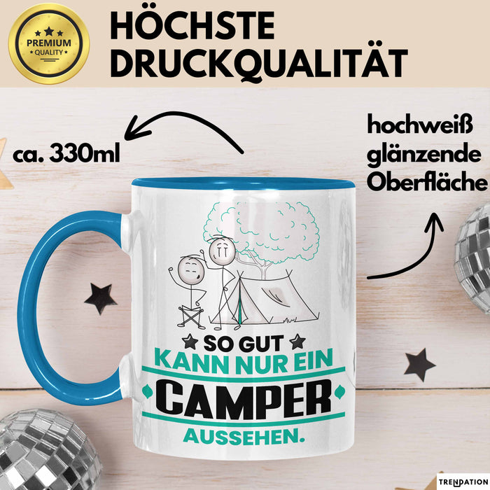 Camper Geschenk Tasse So Gut Kann Nur Ein Camper Aussehen Geschenkidee Kaffee-Becher Blau Trendation