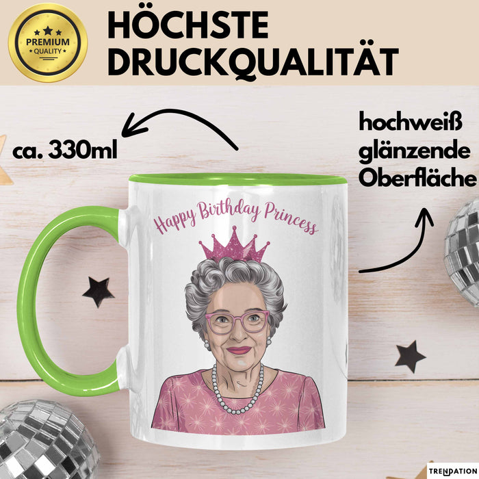 Geburtstagsfeier Tasse Geschenk Lustige Geschenkidee Spruch Alles Gute Zum Geburtstag Prinzessin Grün Trendation