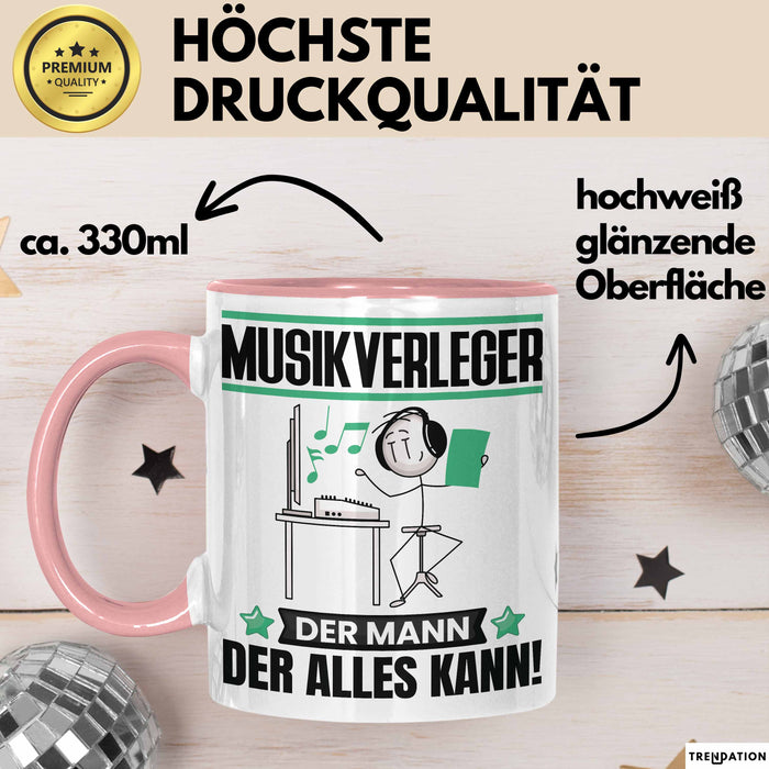 Musikverleger Tasse Geschenk für Musikverleger Der Mann Der Alles Kann Geschenkidee zum Geburtstag Rosa Trendation