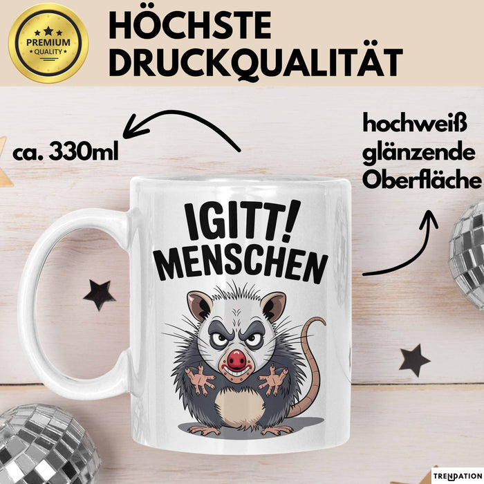 Sarkastischer Sarkasmus Introvertierter Tasse Geschenk Lustige Geschenkidee Spruch Igitt Menschen Weiß Trendation