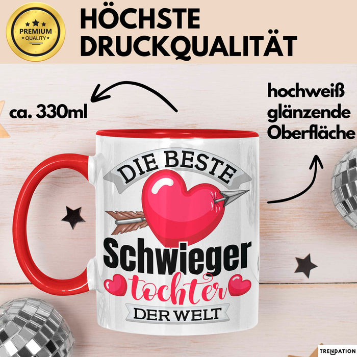 Schwiegertochter Tasse Geschenk Die Beste Schwiegertochter Der Welt Geschenkidee Becher Rot Trendation