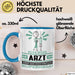 Arzt Geschenk Tasse Ich Bin Arzt Aber Sag Doch Einfach Superheld Lustige Geschenkdiee für Arzt Kaffee-Becher Blau Trendation