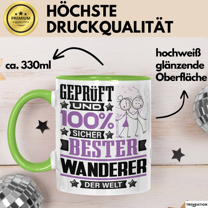 Wanderer Geschenk Lustiger Spruch für Wanderer Geschenkidee Bester Wanderer Der Welt Grün Trendation