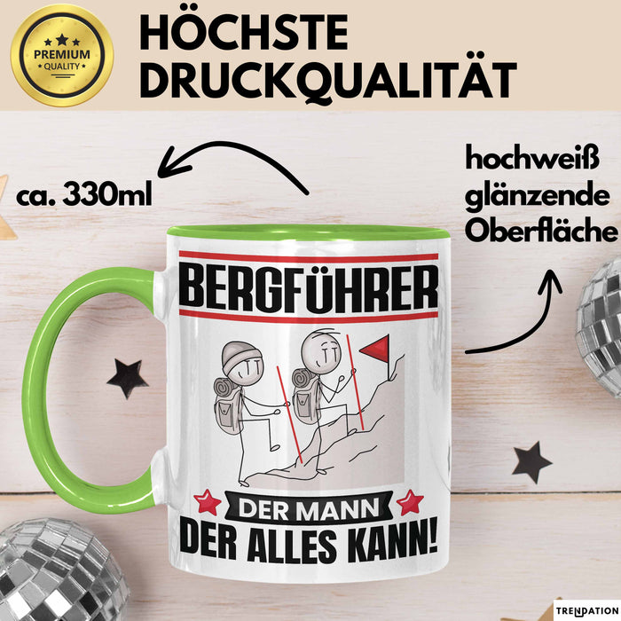Bergführer Tasse Geschenk für Bergführer Der Mann Der Alles Kann Geschenkidee zum Geburtstag Grün Trendation