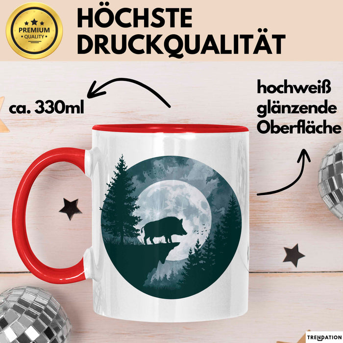 Schweinezüchter Schweine Tier Tasse Becher Geschenk Lustige Geschenkidee Spruch Rot Trendation