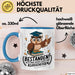 Abschluss Tasse Geschenkidee Lizenz Klugscheißen Absolvent Blau Trendation