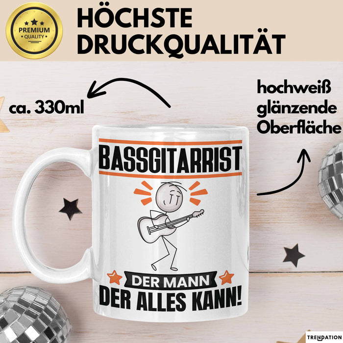 Bassgitarrist Tasse Geschenk für Bassgitarrist Der Mann Der Alles Kann Geschenkidee zum Geburtstag Weiß Trendation