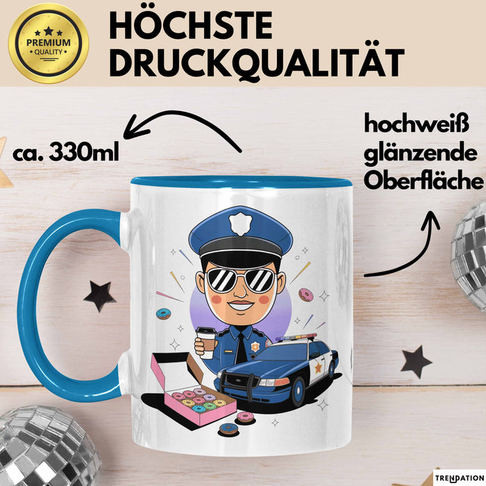 Polizist Tasse Geschenk Lustige Geschenkidee Spruch Für Strafverfolgung Blau Trendation