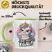 Sarkastisches Einhorn Tasse Geschenk Lustige Geschenkidee Spruch Mir Doch Egal Grün Trendation