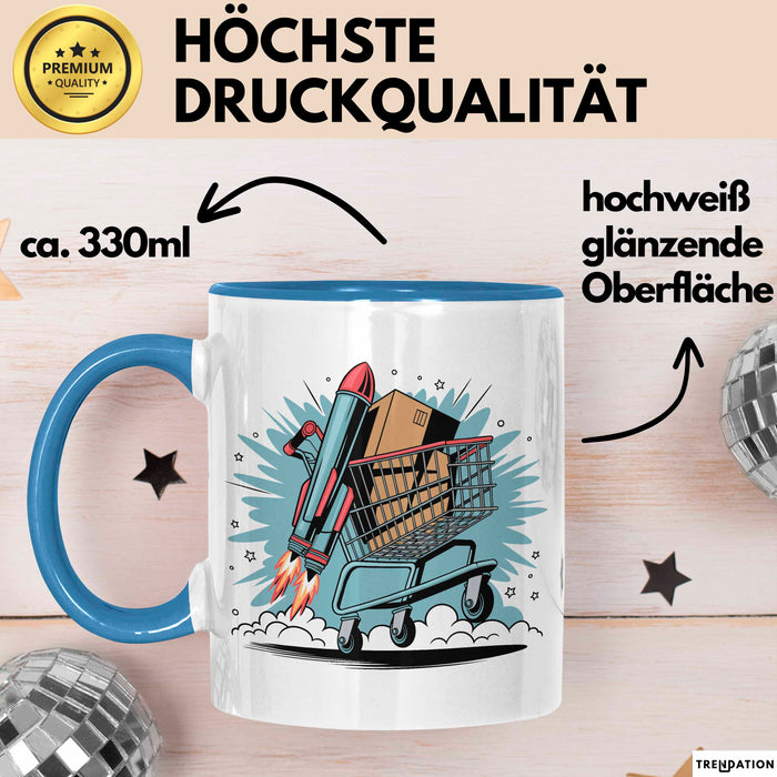 E Commerce Verkäufer Tasse Geschenkidee Online Unternehmer Blau Trendation