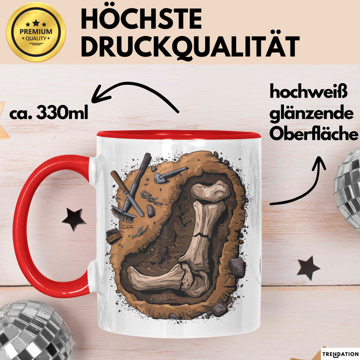 Archäologe Tasse Geschenkidee für Ruinen Entdecker Rot Trendation