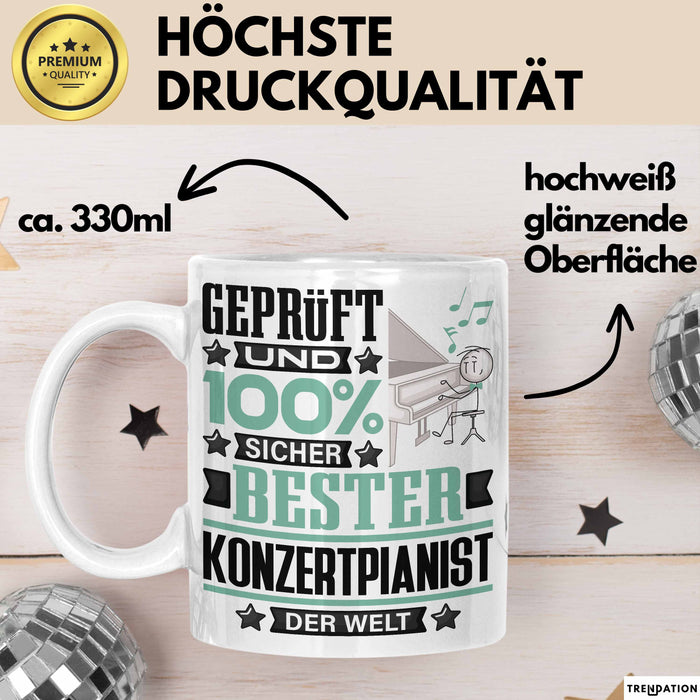 Konzertpianist Geschenk Lustiger Spruch für Konzertpianist Geschenkidee Bester Konzertpianist Der Welt Weiß Trendation