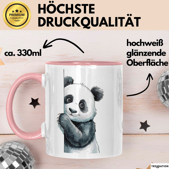 Süßer Panda Tasse Geschenk Lustige Geschenkidee Spruch Rosa Trendation