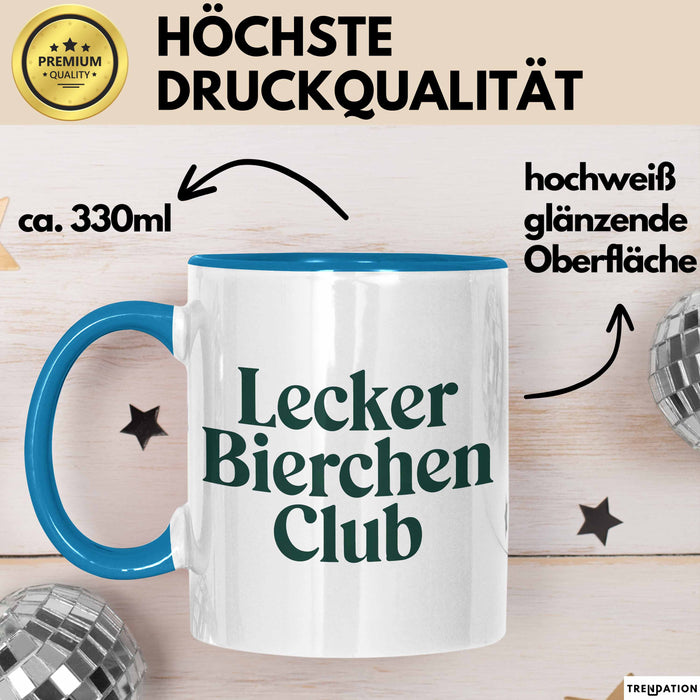 Bierclub Bierliebhaber Tasse Geschenk Lustige Geschenkidee Spruch Lecker Bierchen Club Palma Clothing Blau Trendation