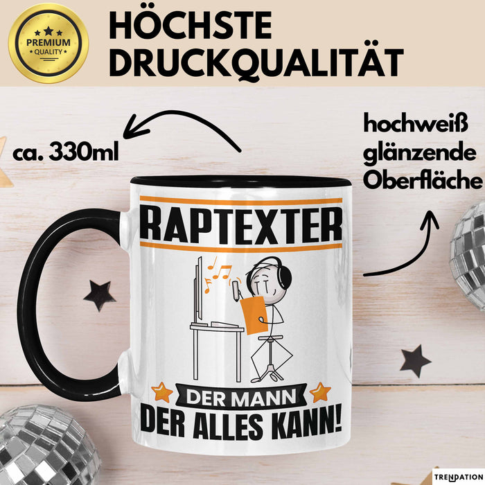 Raptexter Tasse Geschenk für Raptexter Der Mann Der Alles Kann Geschenkidee zum Geburtstag Schwarz Trendation